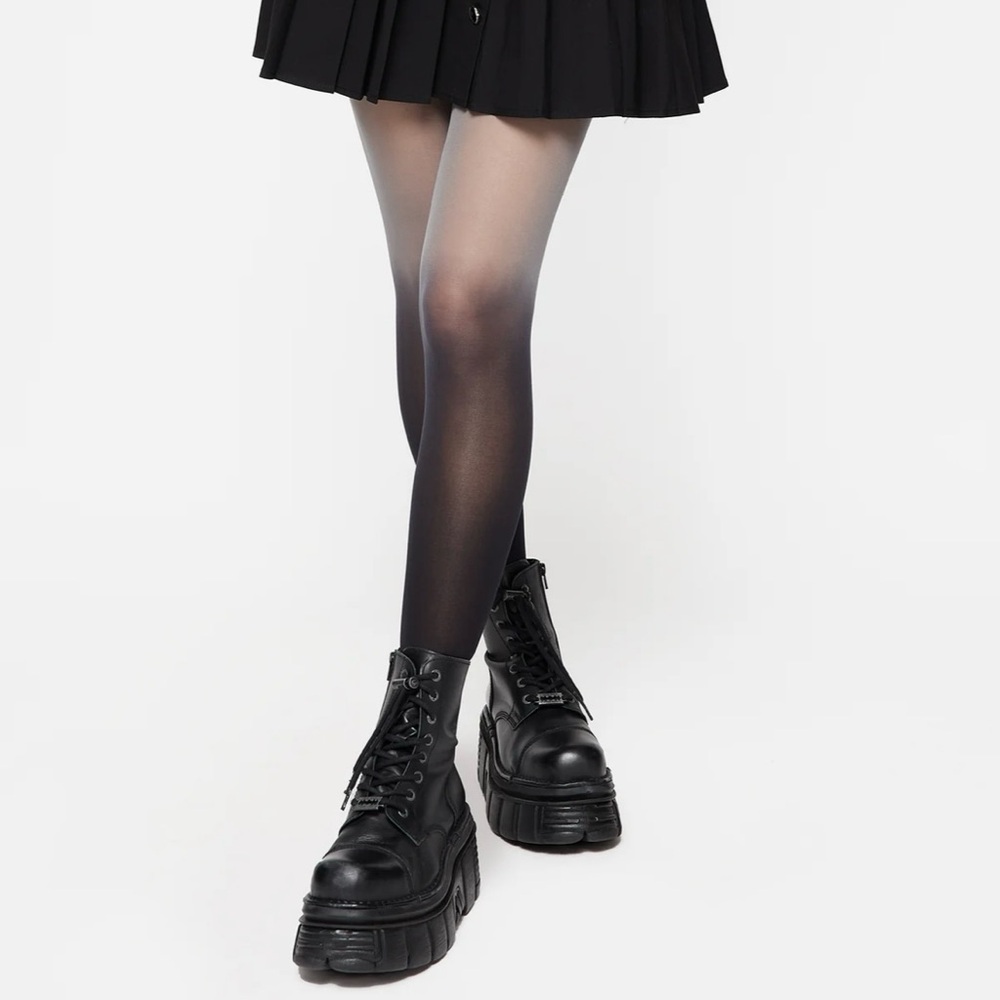 Disturbia Pallid Ombre Tights Black and Gray